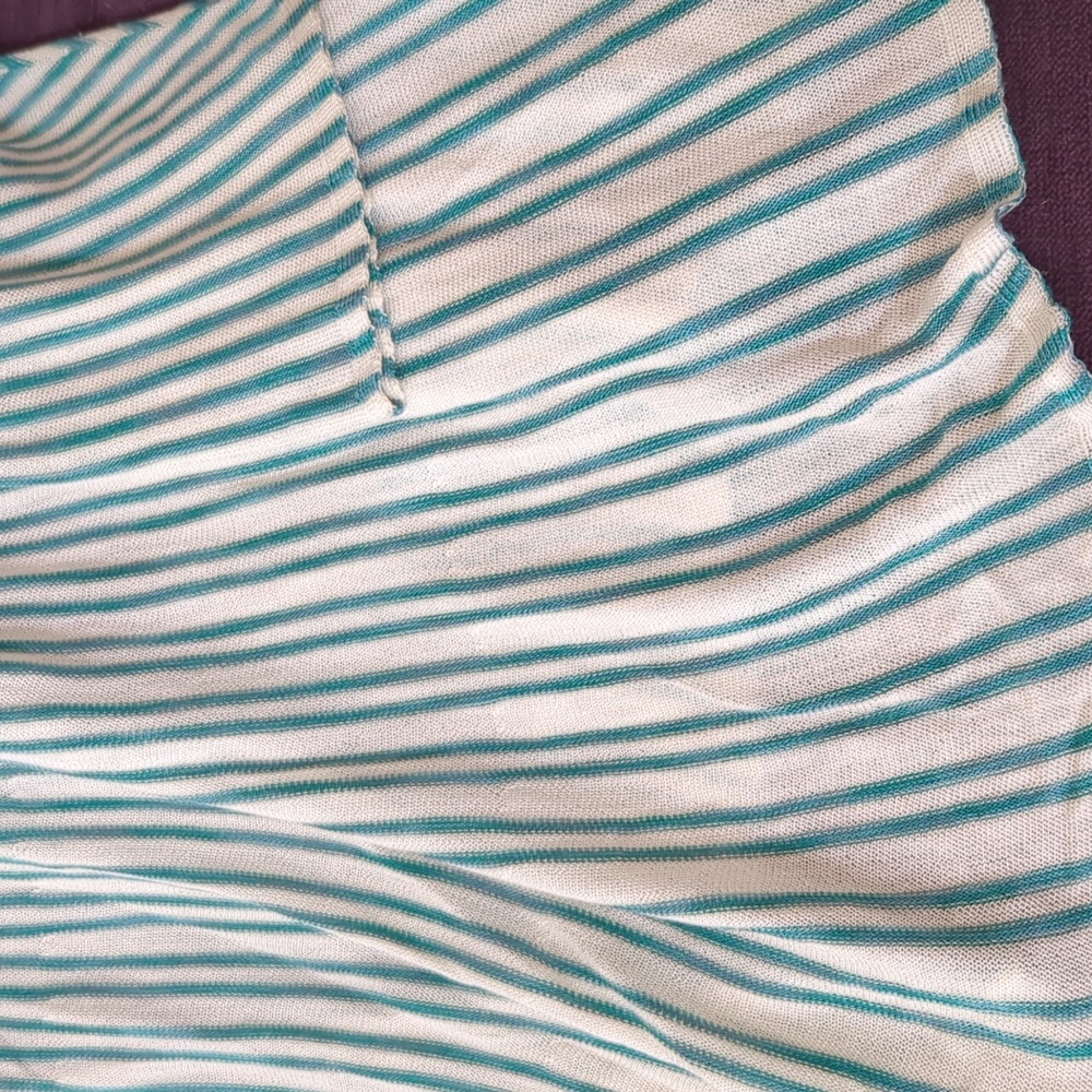 Catherines Teal and White Patterned Sweater Wrap - Picture 4 of 4